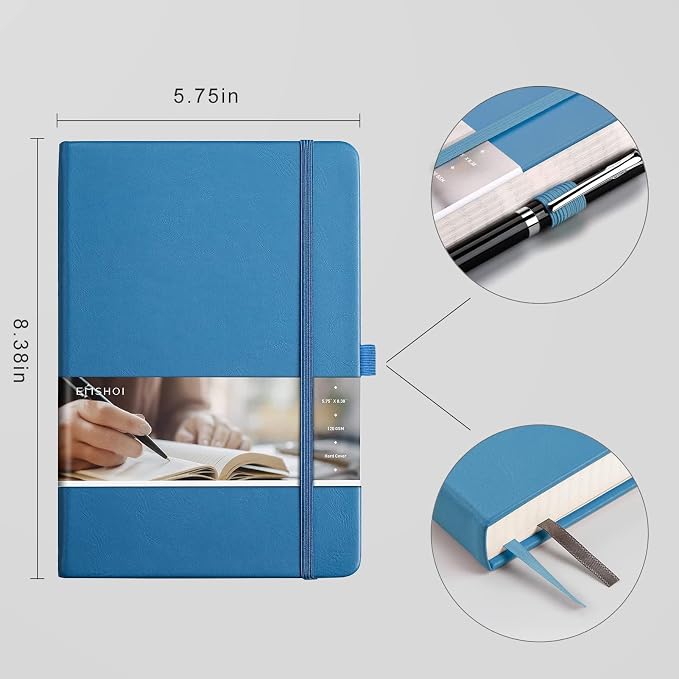 EMSHOI Graph Grid Journal Notebook, 256 Pages, A5 Size (5.7'' x 8.3'')