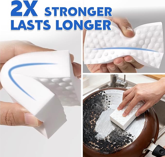 Glass Cooktop Cleaner Sponge, 2X Density Magic Sponge Eraser, 10 Pack
