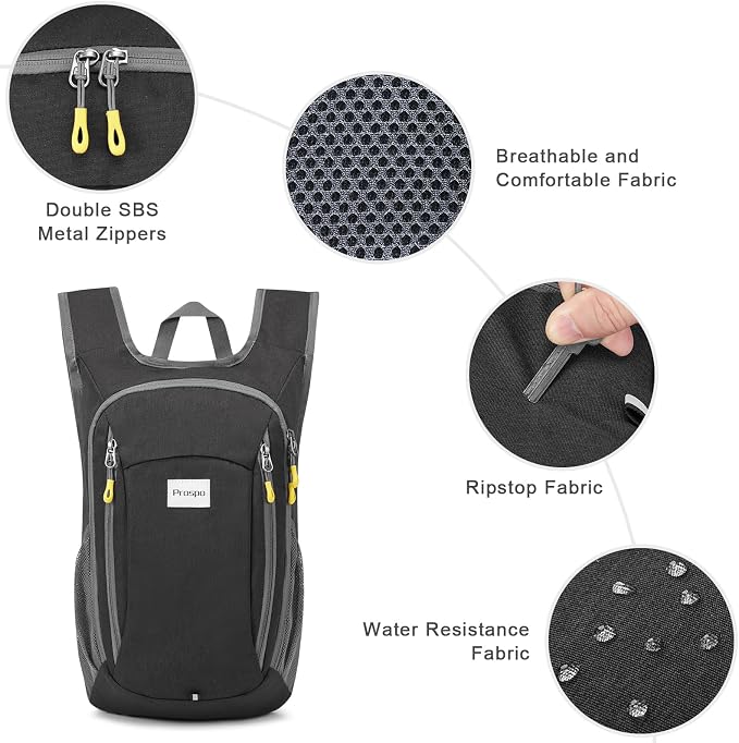 Prospo 12L Hiking Backpack Small Lightweight Travel Backpack for Women Men Casual Foldable Shoulder Bag