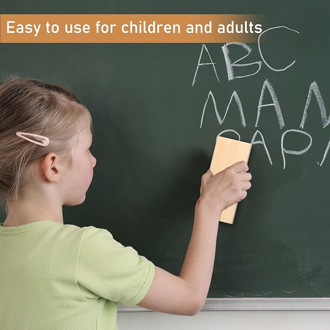 Marspark Felt Style Erasers, Cleaner Dusters Felt Chalkboard Eraser for Kids Wood Chalk Eraser for Chalkboard Cleaners Dusters for Markers White Black Boards Paint School Students Teachers(12 Pieces)