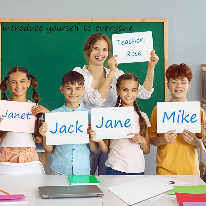 6 Pack Dry Erase LapBoards Double Sided 11.2 x 8.3 Inch Dry Erase Boards with 8 Pcs Markers Whiteboards for Office Students Classroom Teacher Supplies