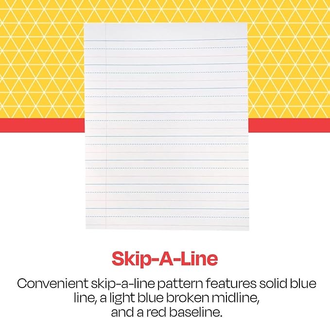 School Smart Skip-A-Line Ruled Composition Book, Grade 2, Blue, 48 Pages