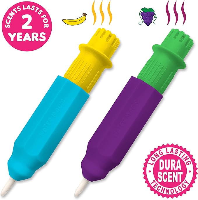 Scentco Water Magic - Patented Gourmet Scented Reusable Water Reveal Activity Books - No Mess, All Fun (Grape Kingdom and Construction)