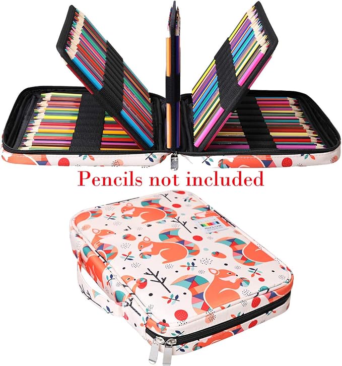 Coloring Pencil Case 220 Slots Pencils/Gel Pens Organizer Waterproof Travel Case Zipper Carrying Portable Pencil Markers Pen Holder Bag for Painter Writers