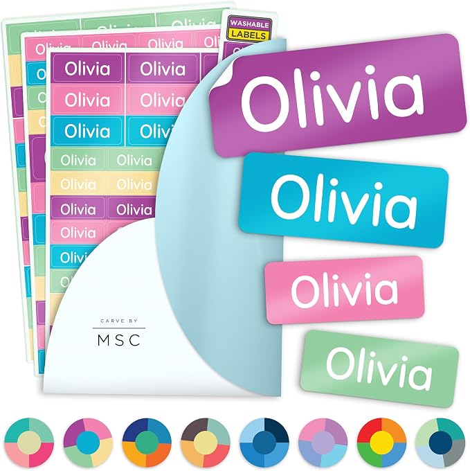 Personalized Daycare Name Washable Labels for Kids, (140 Pack) Waterproof Custom Name Stickers for Clothing Tags, Lunch Boxes and School Supplies, Made in USA by MSC -Dream