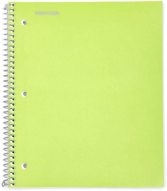 Mintra Office Durable Spiral Notebooks, 1 Subject, (Green, 4x4 Graph 1pk), 100 Sheets, Poly Pocket, Moisture Resistant Cover, School, Office, Business, Professional