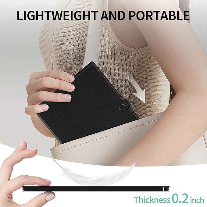 LCD Writing Tablet for Adults: 9.5 inch Full Screen Reusable Erasable with Leather Case