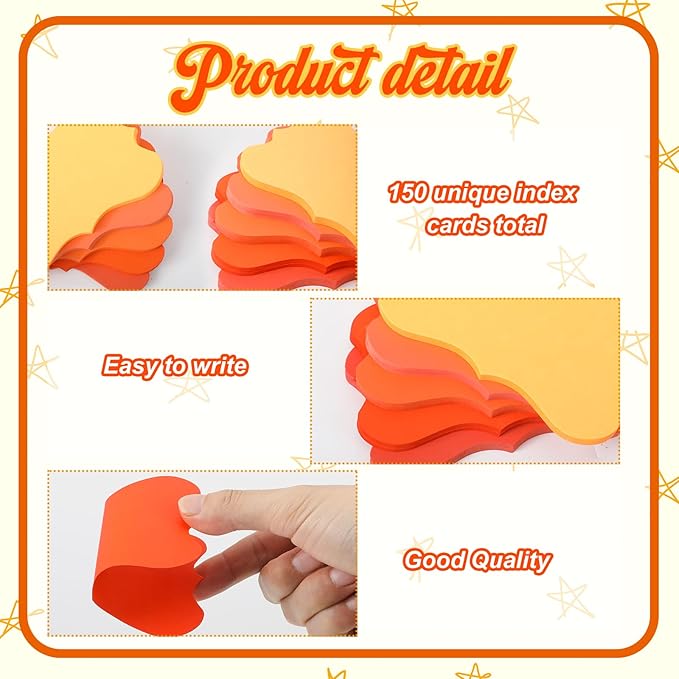 150 Pack Orange Blank Index Cards Study Flash Cards Colored Cardstock 3 x 5 Heavy Notecards Mini Greeting Cards Business Message Cards For Learning School Art Craft Office Supplies