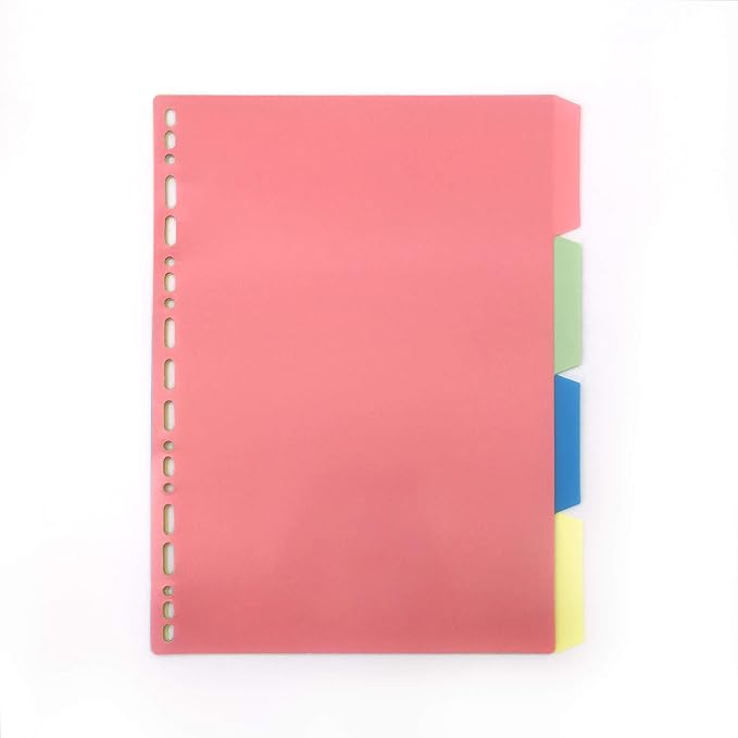 Zelten Refills/Loose Leaves for B5 Cover Ring Binder/Personal Organizer/Planner(B5 26 Holes, PVC Divider Colored)