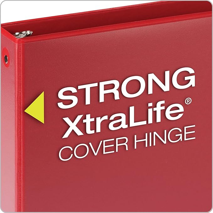 Cardinal 3 Ring Binders, Round Rings, Holds 350 Sheets, ClearVue Presentation View, Non-Stick, Assorted Colors (79550), 1.5 Inch, (Pack of 8)