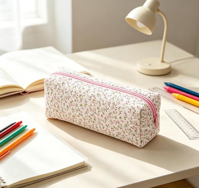 Pencil Case, Pencil Pouch for Women, Pencil Case Small, Pencil Pouch Aesthetic (Ditsy floral)