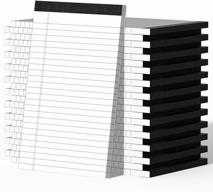 AILZFEI 24pcs 5x8 Inch Note Pads, Legal Pads Paper, 720 Sheets Total, College Ruled | White Legal Pads paper, Notepad for School, Office & Home | The Ultimate Value Pack for Neat Notes, Pads of Paper