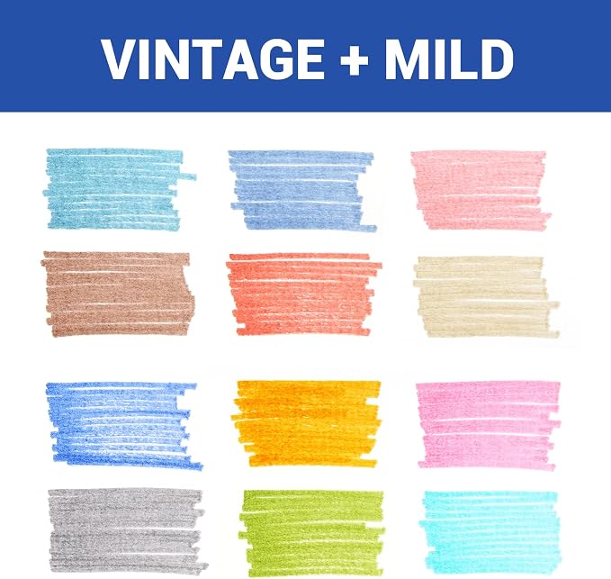 WRITECH Retractable Highlighters Assorted Colors: Chisel Tip Click Aesthetic Highlighter Marker Pens Pack Multi Colored Ink No Bleed Smear for Highlighting Journaling (12ct Mild+Vintage)