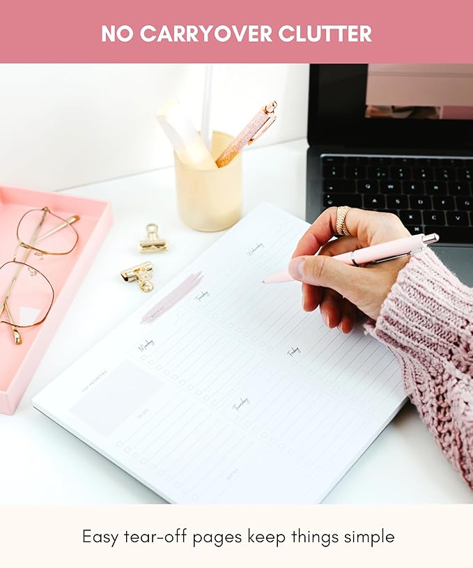 Lamare Weekly Planner Notepad – Premium Undated Weekly To Do List Notepad for School, Home & Office Day Planner, Desk To Do List Pad and Productivity Planning Pad