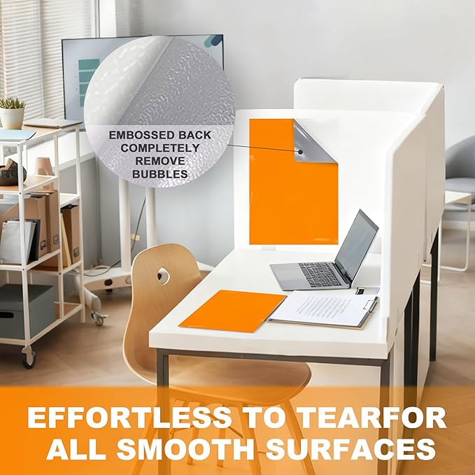 Dry Erase Board Sticker- Whiteboard Stickers-8.3''x11.7'' Removable Dry Erase Sheets- Fridge Dry Erase Paper for Wall/Desk/Refrigerator/Door/Locker/Home/Office/Classroom (Orange-2Pcs)
