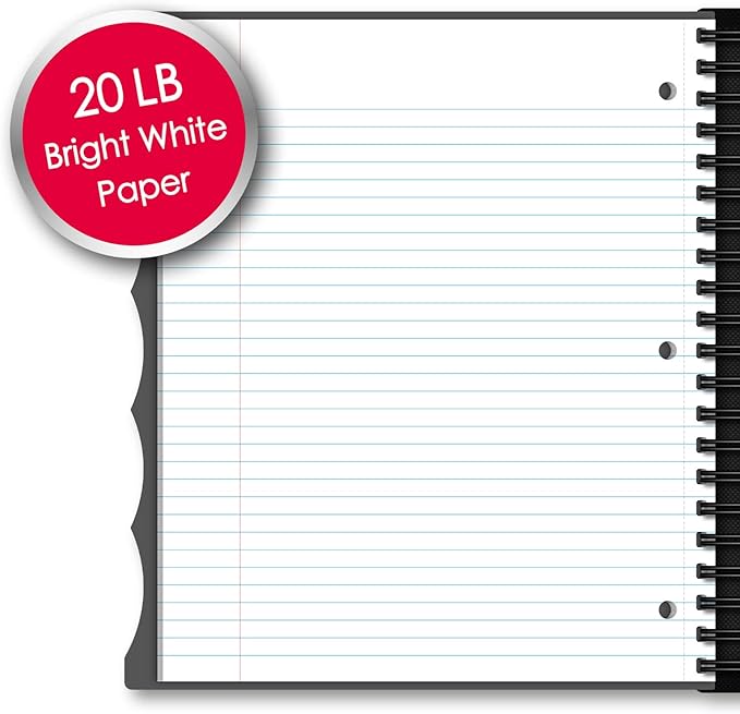 iScholar iQ+ 5-Subject Poly Cover Wirebound Notebook, College Ruled, 11 x 8.5 Inch Sheet Size, 200 Sheets, Teal (59906-TL)