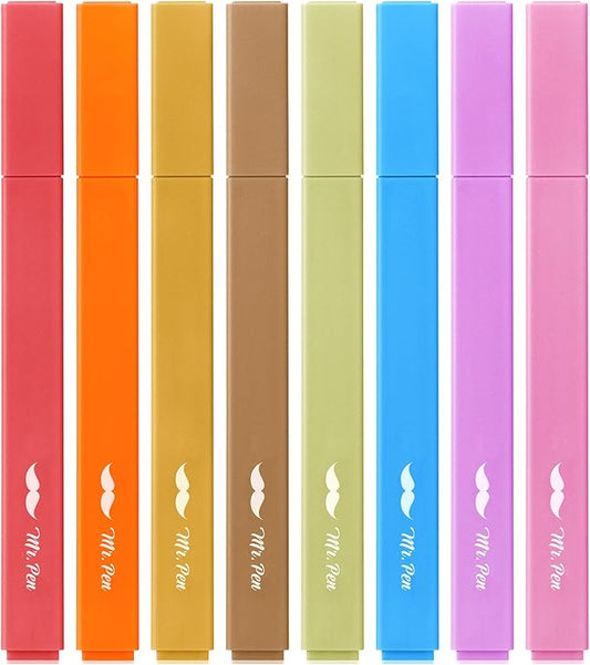 Mr. Pen- Aesthetic Highlighters No Bleed, 8 Pack, Warm Colors, Chisel Tip, Cute Highlighters Assorted Colors for Journaling, Highlighting, Underlining, Fast Dry, Back to School Supplies