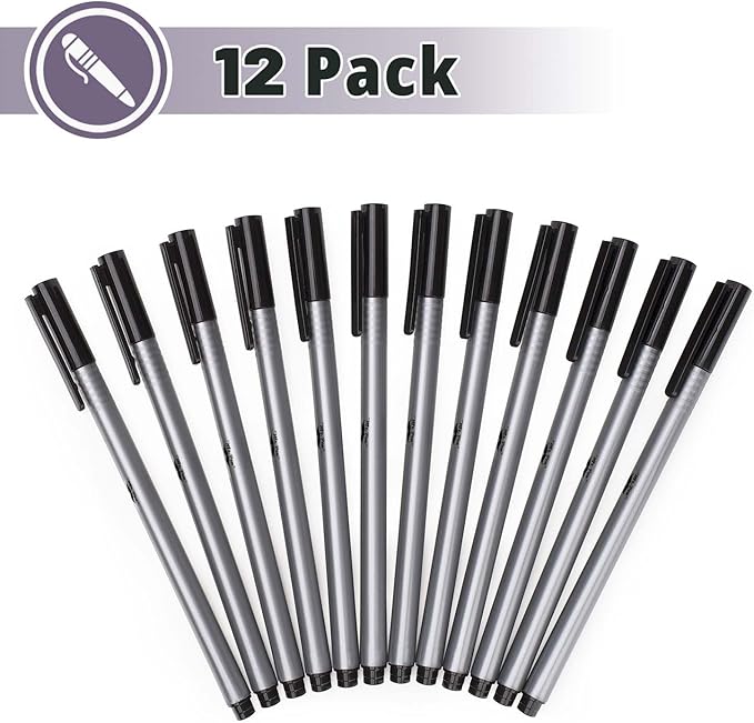 Mr. Pen- Black Fineliner Pens, 12 Pack, Fine Point, Smooth Bible Journaling Pens for Note-Taking, Sketching, Planning, Art Projects, Small Detailing, Fine-Ink Drawings, School Supplies