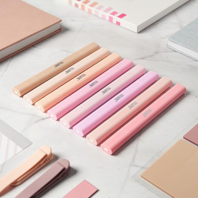 BLIEVE Aesthetic Cute Highlighters No Bleed Through, Dual Tip Chisel & Fine Point, Pastel Colors For Bible & Journaling