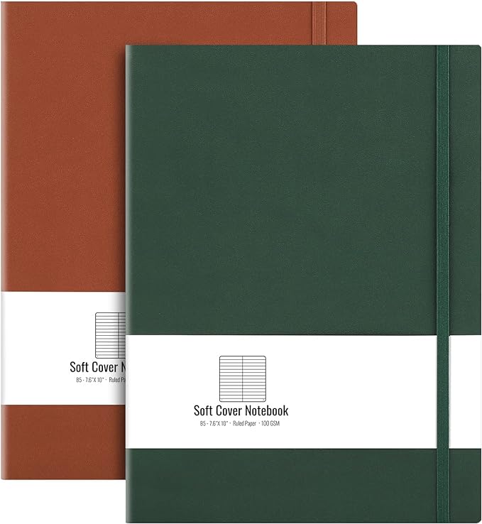 AHGXG Lined Journal Notebook, 408 Numbered Pages, A5 Size (5.7'' x 8.3'')