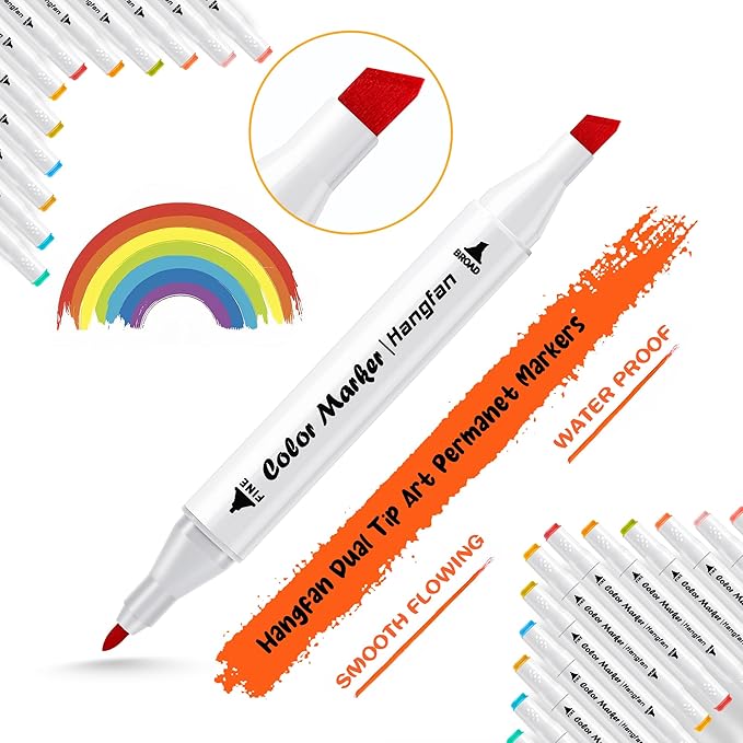 Art Markers, 84 Colors Alcohol Based Ink Broad&Fine Dual Tip Permanent Markers Pen Set with Case for Kids Professional Artist Coloring Drawing Sketching Outlining Marking