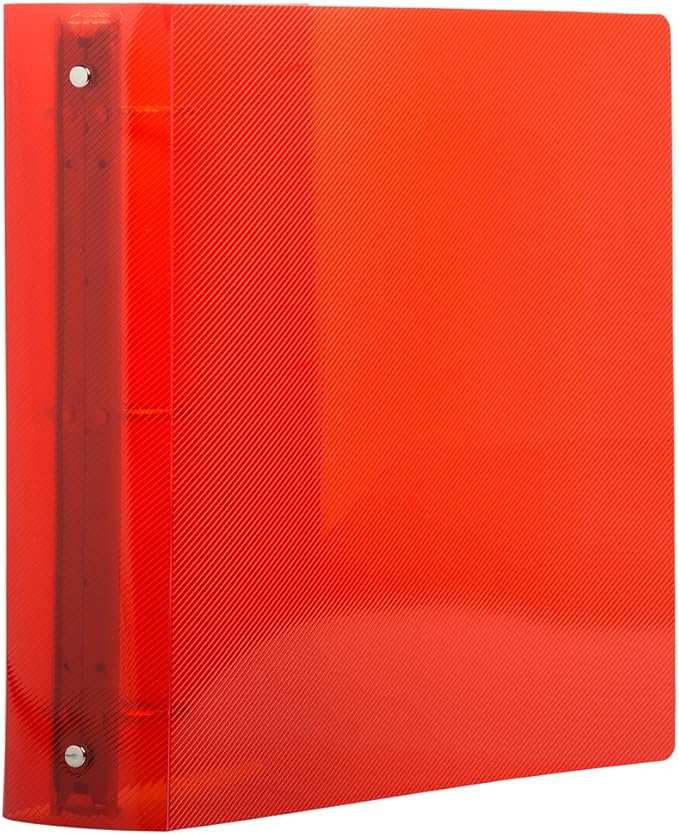 JAM PAPER Plastic 2 inch Binder - Red 3 Ring Binder - Sold Individually