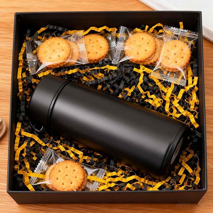 Tisspoms 3LB Black Gold Crinkle Cut Paper Shred Filler, Paper Shreds for Basket Fillers, Birthday, Gift Wrapping, Anniversary, Wedding, New Years, Christmas Gift Decor Party Filler