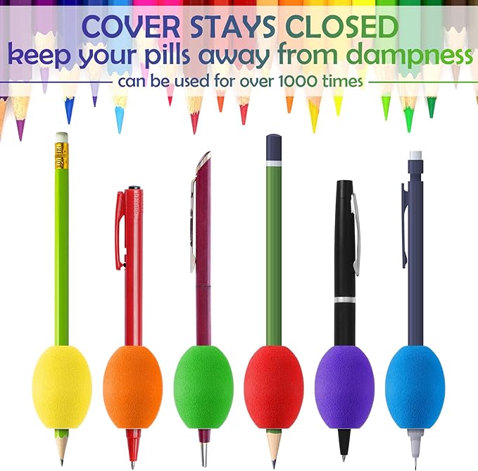 Outus 12 Pieces Egg Pencil Pen Grips Adults Egg Handwriting Grips Pen Stylus Foam Writing Aid Soft Cushioned Foam for Handwriting, Drawing Adults Right or Left Handed Use (Assorted Color)
