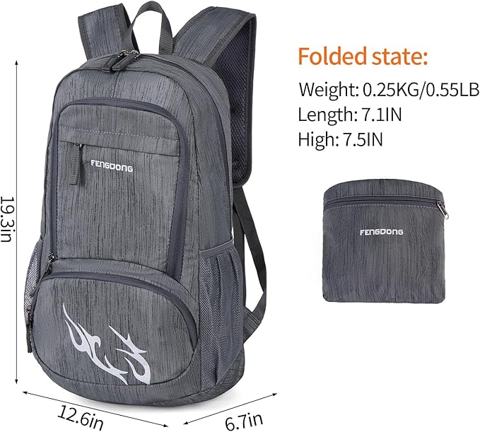 FENGDONG 35L Lightweight Foldable Waterproof Packable Travel Small Hiking Backpack Daypack for men women