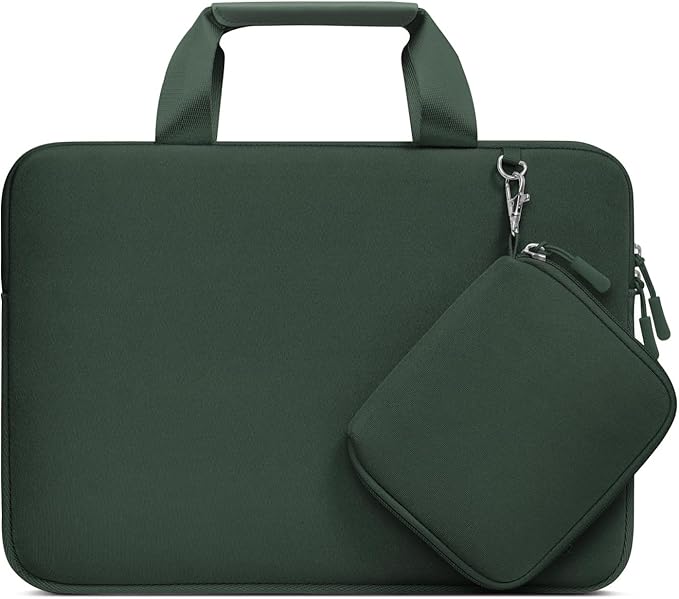 MOSISO Laptop Case 15 inch, Laptop Sleeve Bag Compatible with MacBook Air 15 inch M5 M4 M3 M2 2026-2023, Dell XPS, Neoprene Carrying Computer Bag with Handle&Detachable Small Case, Emerald Green