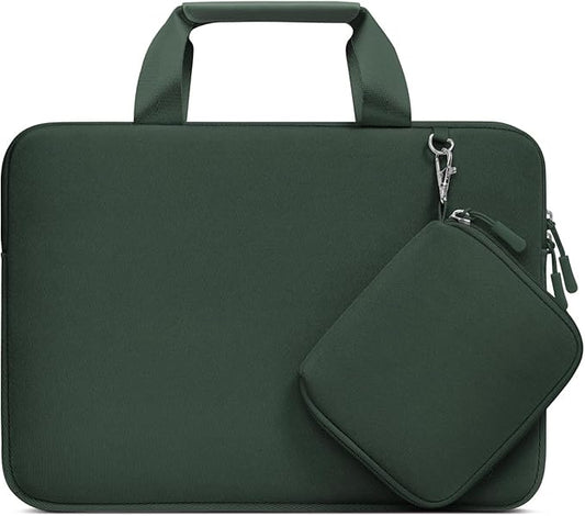 MOSISO Laptop Case 15 inch, Laptop Sleeve Bag Compatible with MacBook Air 15 inch M5 M4 M3 M2 2026-2023, Dell XPS, Neoprene Carrying Computer Bag with Handle&Detachable Small Case, Emerald Green
