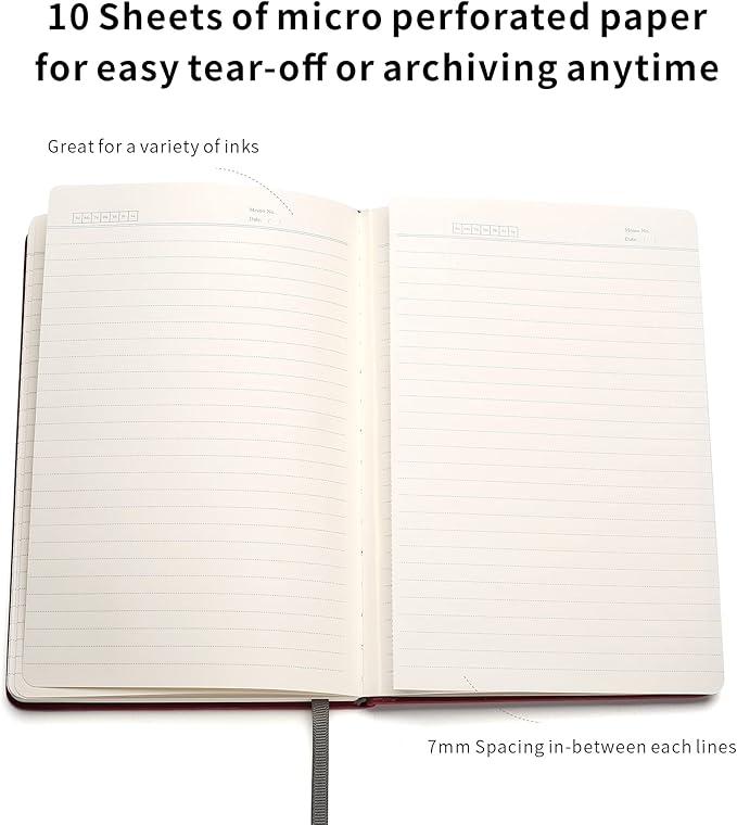Lined Journal Notebooks with Pen Loop, Hardcover Notebook Journal for Work, 100Gsm Premium Thick Paper with Inner Pocket, Medium 5.7"x8.4", （Red, Ruled）