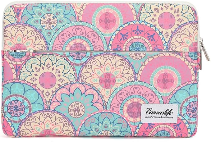 Canvaslife 14 Inch Laptop Case, Shockproof Protective Notebook Sleeve Cover Bag with Accessory Pocket, Durable Carrying Laptop Sleeve Compatible for MacBook HP Lenovo Dell Asus Acer (Bandanna)