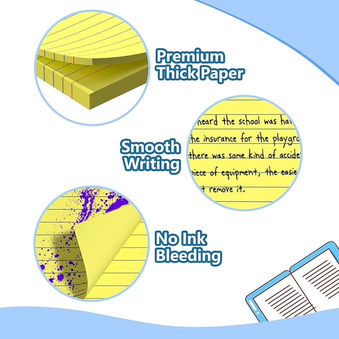 Index Cards 3x5 Inch With Ring, 300 Count, Ruled Yellow Index Card, 180GSM Flash Cards College Ruled for Students, Teachers, Study Note Card for Office, Home, School, Office
