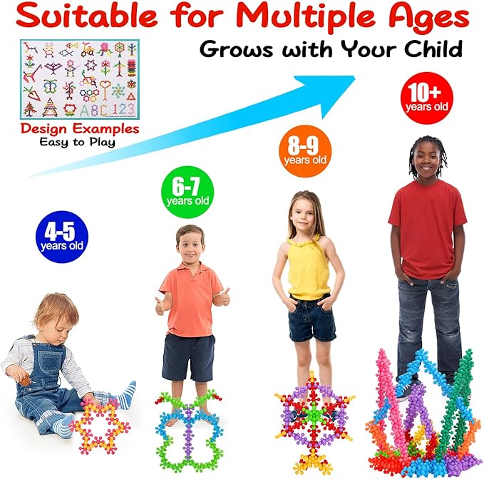 Kids Building STEM Toys for 3 4 5 6+ Year Old Boy Girl Birthday Gifts, 300PCS Educational Interlocking Discs Building Blocks for Kids Ages 3-5 4-8 5-7 Preschool Manipulatives Classroom Must Have
