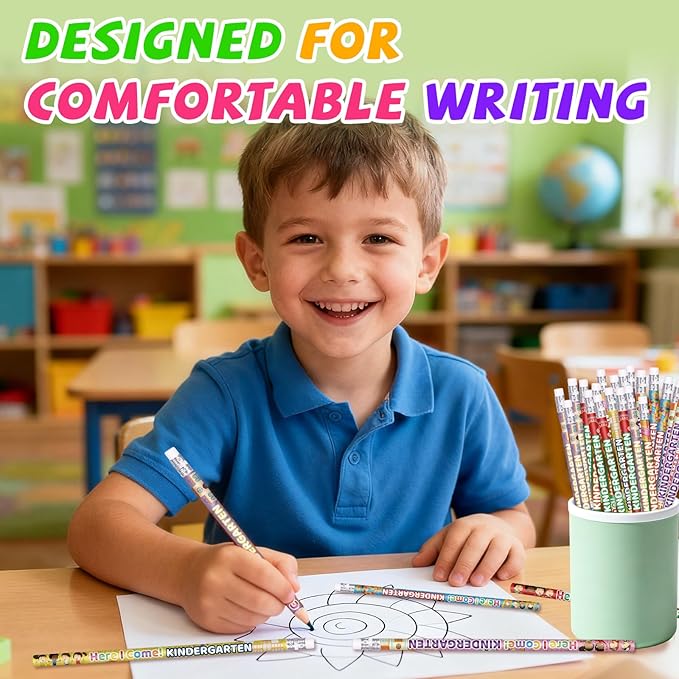 Kindergarten Pencils Colorful Birthday Pencils Fun Inspirational Pencil Back to School Pencil (60)