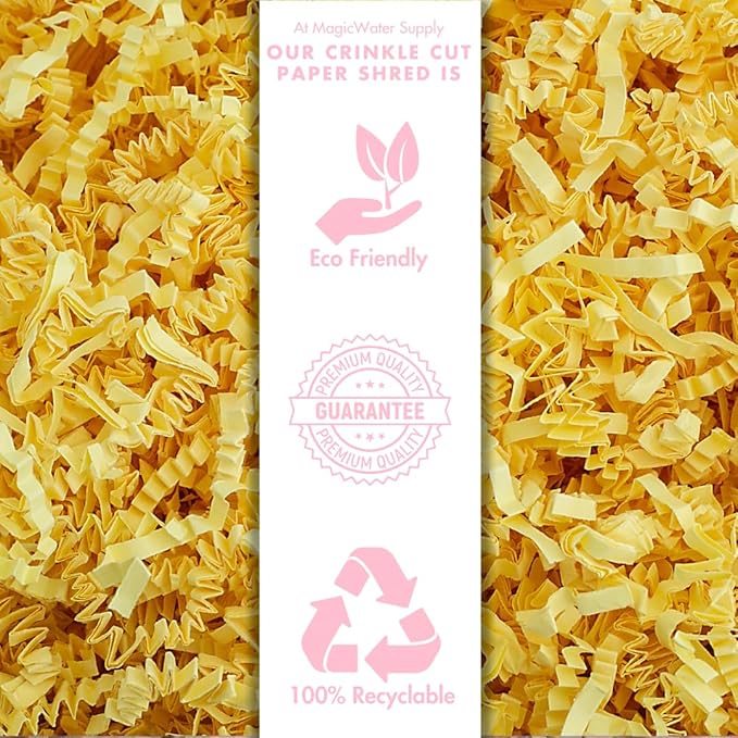 MagicWater Supply Crinkle Cut Paper Shred Filler - 1 LB Canary - Decorative & Protective Packaging for Bridesmaid Gifts & Bridesmaid Proposal Gifts Holiday Stuffers Birthdays Wedding & Anniversaries
