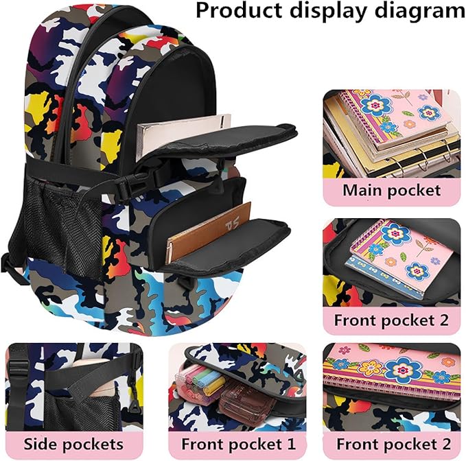 Casual Lightweight Backpacks for Boys & Girls, School Bookbags, 15 "Laptop Backpack, Travel Bag (212-mchua)