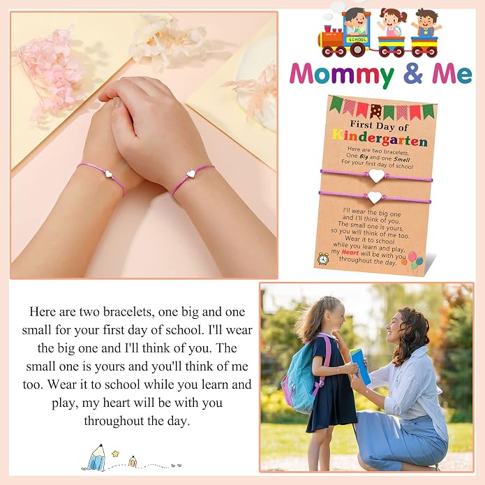UNGENT THEM Big & Small Heart Bracelets Back to School Gifts for Girls