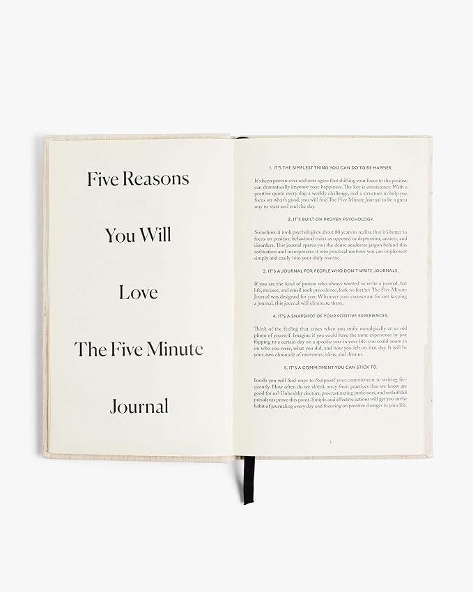 Ditsy Tulip Five Minute Journal, Daily Gratitude and Self-Reflection Diary