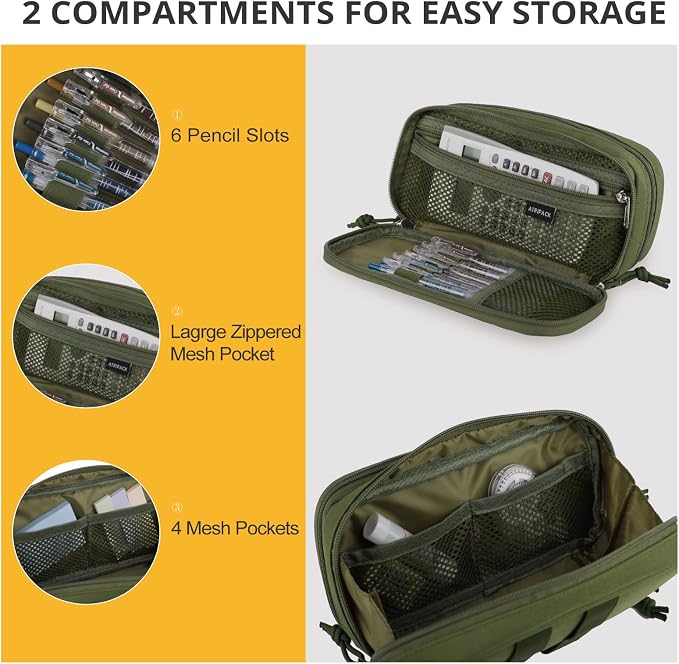 Tactical Pencil Case for Boy,Wide open Pen Pouch Bag with Handle for School | Marker Organizer Case Pen Box, Tool Bag Desk Organizer for School College Office Organizers for Kids Men Women Adult Teens