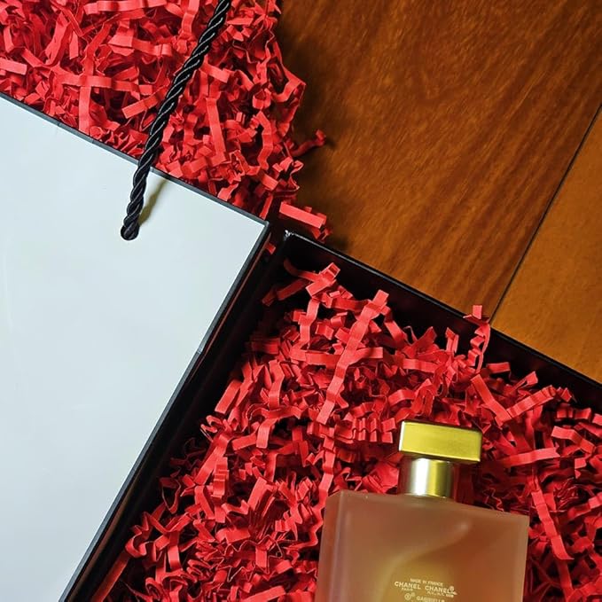 GoooodGift - 3 oz - Red - Crinkle Cut Paper Shred Filler for Gift Wrapping, Gift Box Stuffing Birthdays, Basket Filling Mother's Day Christmas