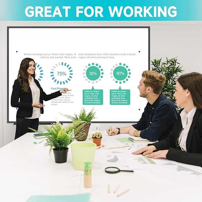 JILoffice Large Magnetic White Board, Dry Erase Board 60 x 48 Inch, Black Aluminum Frame Wall Mounted Board for Office Home and School