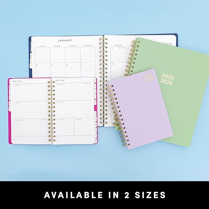 PAPERAGE 17 Month Academic Planner 2025-2026, Weekly & Monthly Spreads, August 2025 - December 2026, Large (8.5 in x 11 in), Dark Green