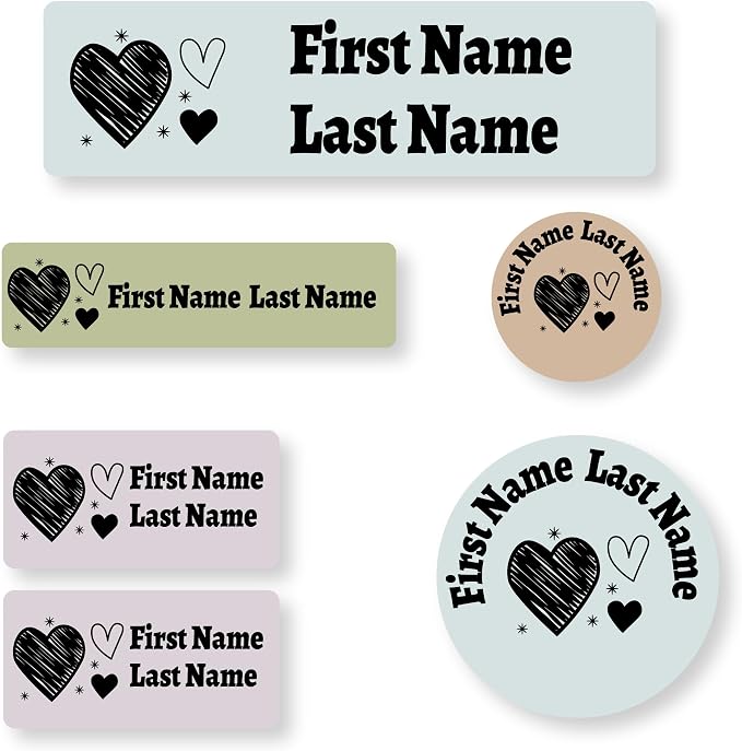 Personalized Daycare Name Labels for Kids (71 Labels) - Custom Durable Waterproof Name Stickers for Clothing Tags, Water Bottles, Lunch Boxes, and School Supplies - Dishwasher, Washer