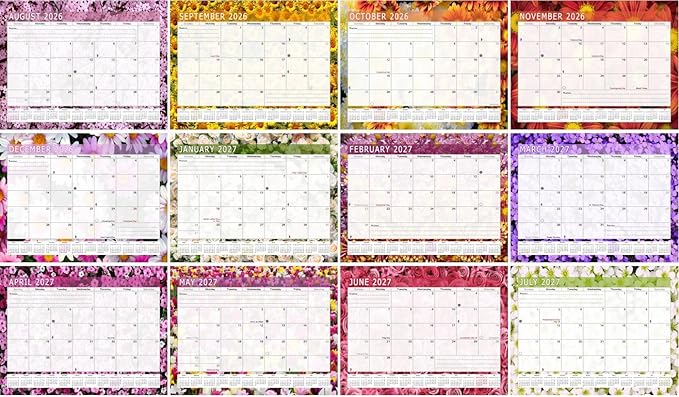 2026-2027 Academic Year 12 Months Student Calendar/College Planner for 3-Ring Binder, Desk or Wall -School Supplies - Made in USA (Edition #021)