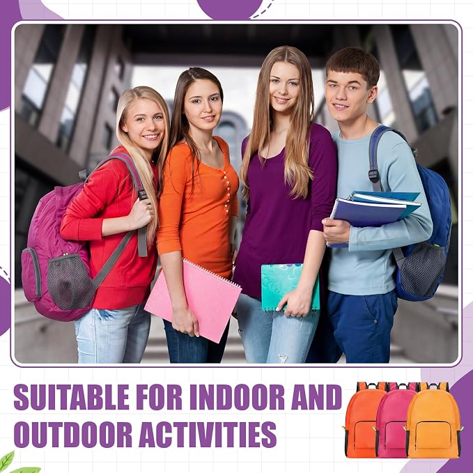 Jexine 10 Pcs Backpacks Bulk 16.5 Inches Lightweight Travel, Fuchsia Gem | Basic Book Bags for School Outdoor, Foldable Storage, Ideal Students Adults Commuters, Bulk Backpack Set for Teams