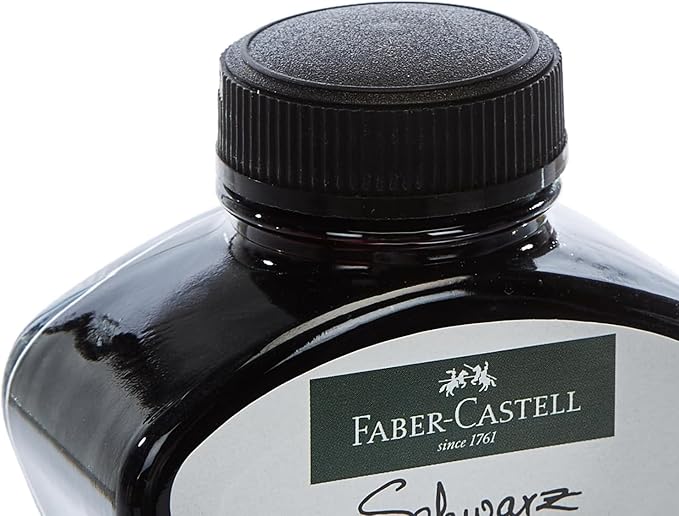 Faber-Castell Fountain Pen Ink, Black - 65.5ml Ink Bottle - Liquid Ink for Fountain Pens