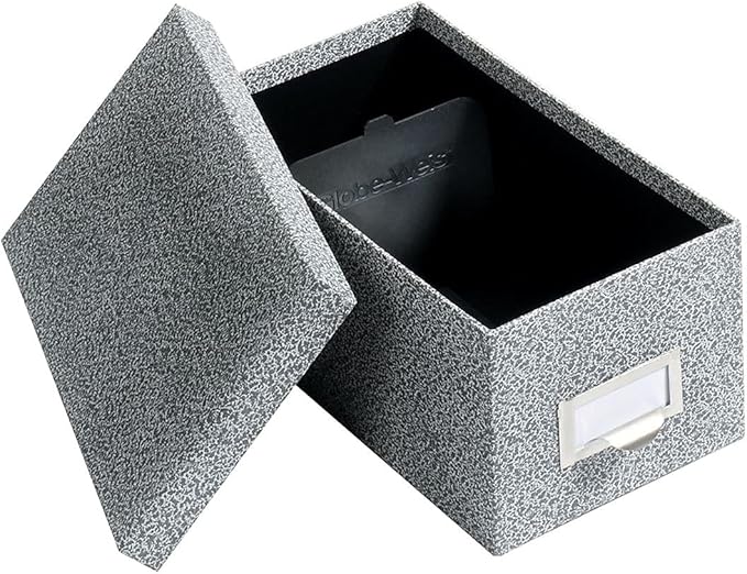 Globe-Weis/Pendaflex Fiberboard Index Card Storage Box, 4 x 6 Inches, Black Agate (94 BLA)