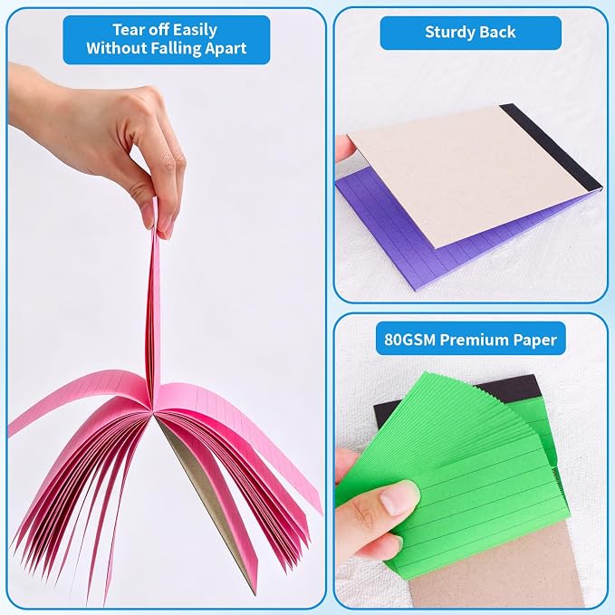 Oleitodh 48 Pack 3 x 5 Inch Note Pads 12 Colors Mini Memo Pads